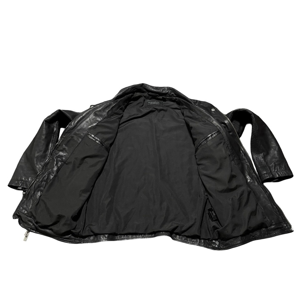 Rogue State Soft Lamb Leather Moto Biker Men Jacket Slim Small 21 x 26 *DAMAGE* - Picture 2 of 11